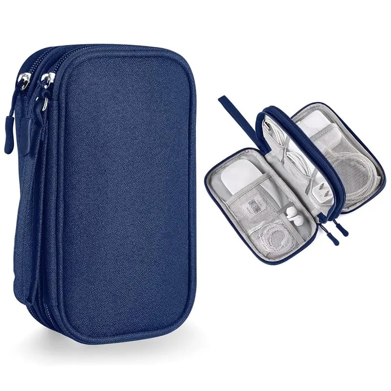 🔥Don’t Miss Out🔥Travel Cable Organizer Pouch, Double Layers All-in-One Storage Bag for Cord