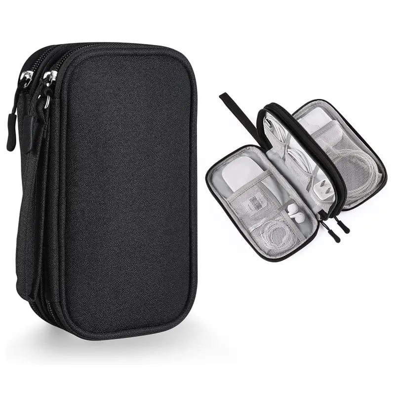 🔥Don’t Miss Out🔥Travel Cable Organizer Pouch, Double Layers All-in-One Storage Bag for Cord