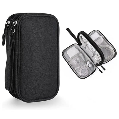 🔥Don’t Miss Out🔥Travel Cable Organizer Pouch, Double Layers All-in-One Storage Bag for Cord