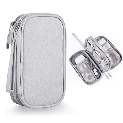 🔥Don’t Miss Out🔥Travel Cable Organizer Pouch, Double Layers All-in-One Storage Bag for Cord