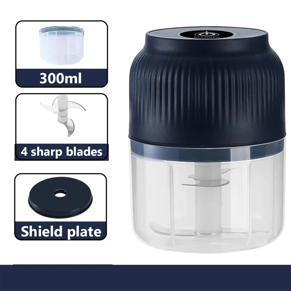 Electric Mini Food Chopper-300ml, 4-Blade Electric Processor