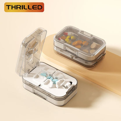 Pill Splitter Box-3-in-1 Medicine Cutter for 1/4 1/2 & 1/3 Doses