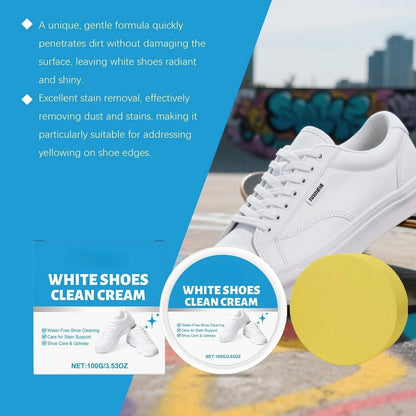 👟White Shoe Cleaner Cream | Multipurpose No-Wash Solid Comes with Sponge