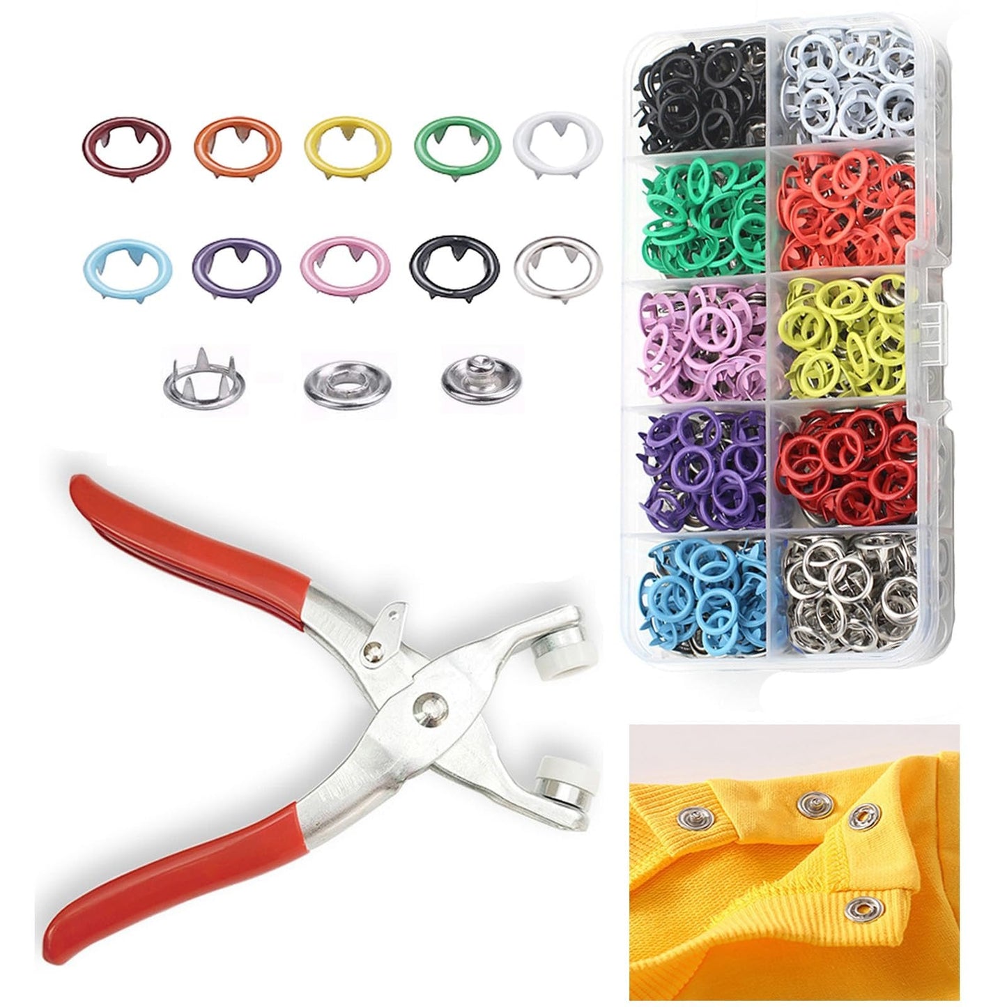 🔥HOT SALE 49% OFF✨100 pcs Invisible Colored Metal Buckle & Manual Pressure Pliers Kit