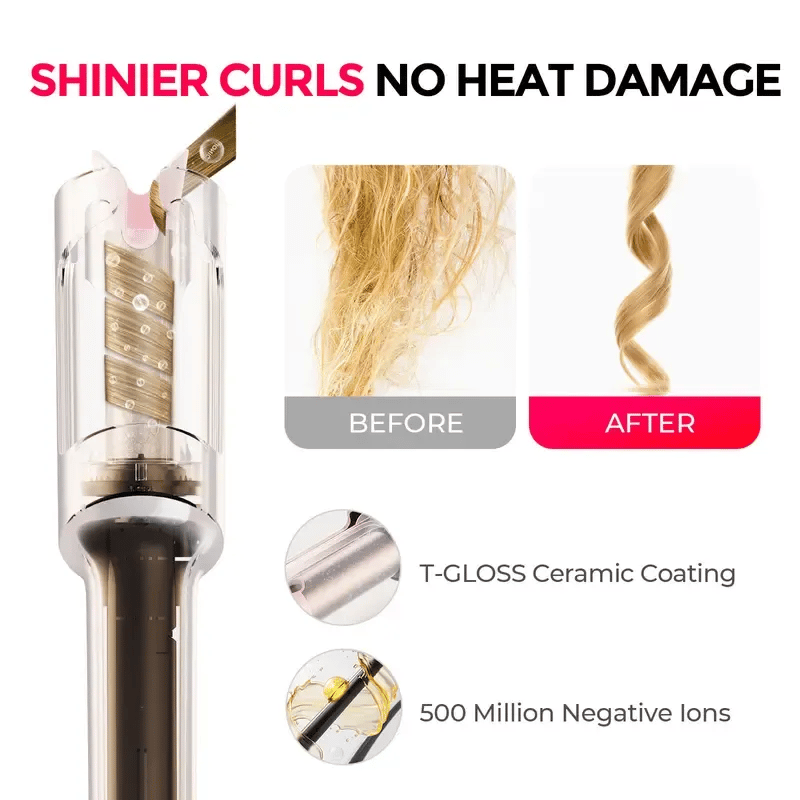 Free Shipping 🔥Automatic Rotating Curling Iron - Upgraded Long Barrel Curling Wand for Long Hair
