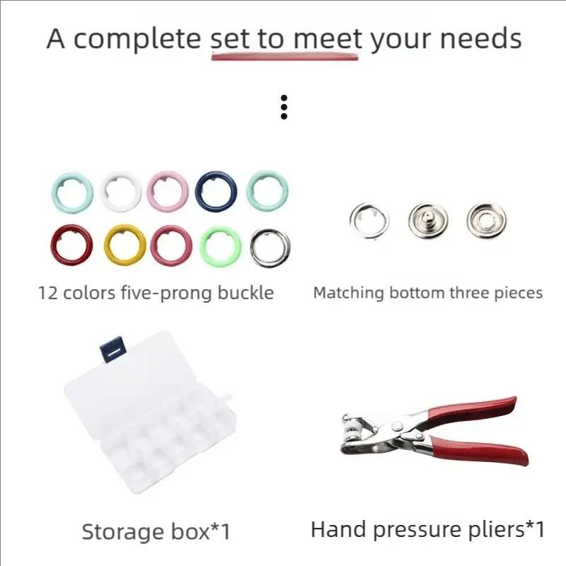 🔥HOT SALE 49% OFF✨100 pcs Invisible Colored Metal Buckle & Manual Pressure Pliers Kit