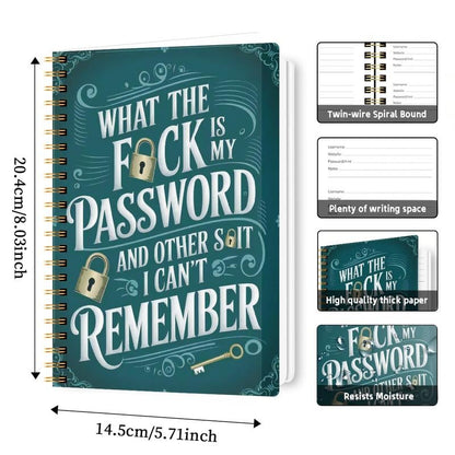 🔥Limited Time 46% Off✨📅Funny Password Notebook - Spiral Bound with Lock Icons & Funny Security Phrases✍️