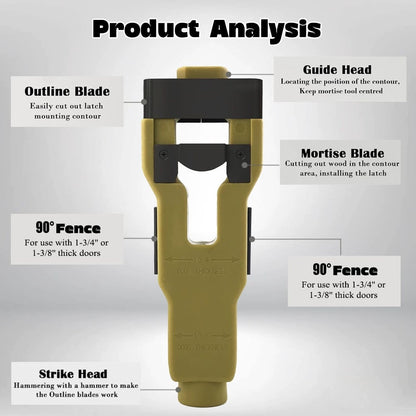 💪Door Latch Mortise Tool For Use With 1-3/4" or 1-3/8" Thick Door