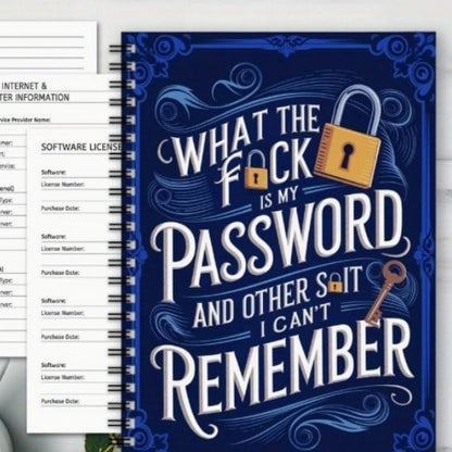 🔥Almost Sold Out✨📅Funny Password Notebook - Spiral Bound with Lock Icons & Funny Security Phrases✍️