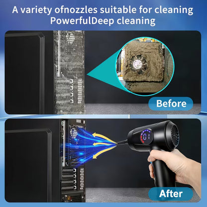 🎁Free Shipping⚡Compressed Air Duster, Electric Air Duster, 6000mAh Fast Charging, 50000 RPM 4 Speed Cordless Air Blower with LCD Display