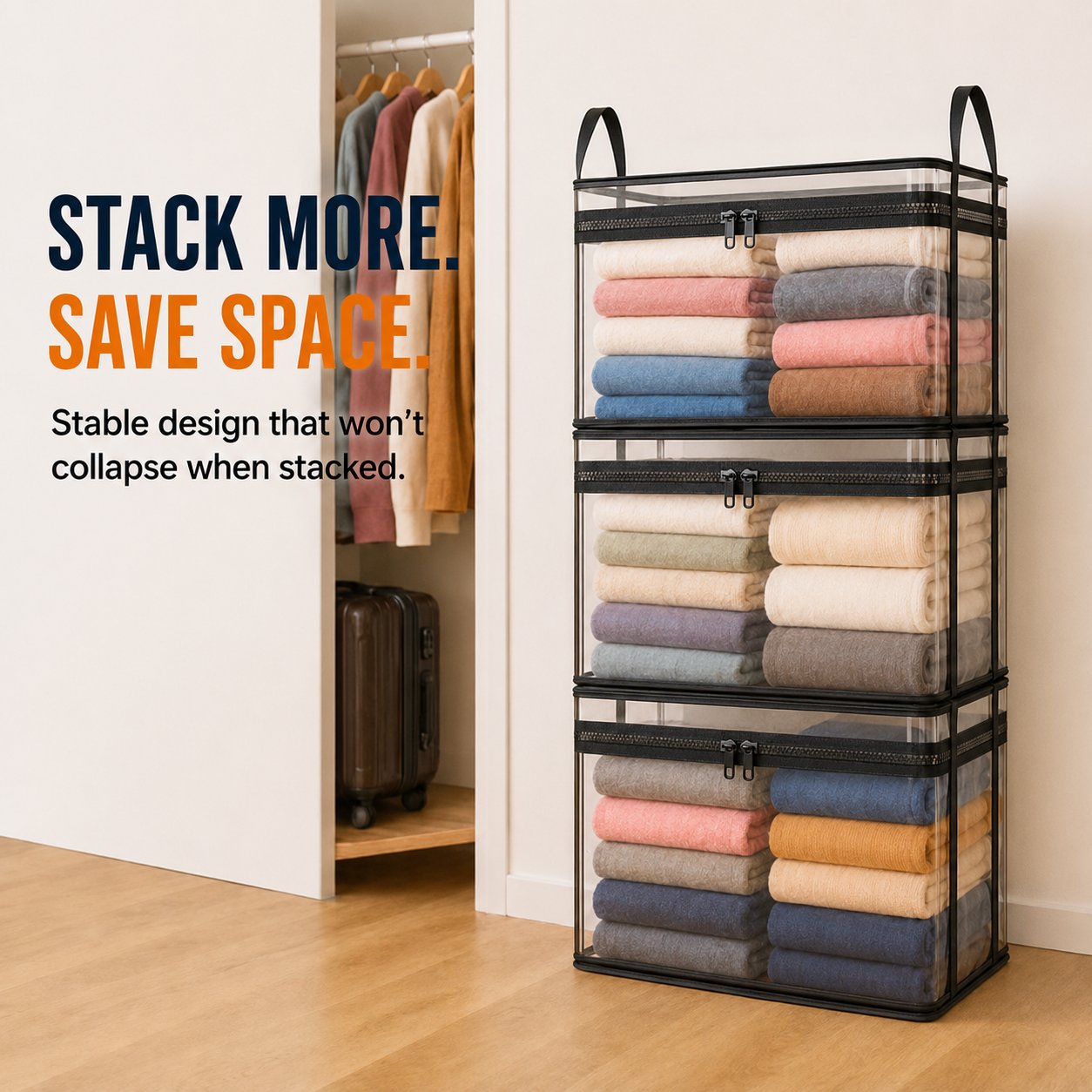 🌓Last Day 49% OFF📦Large Heavy-Duty Thick Plastic Clear Storage Bag for Clothes, Moving & Storage