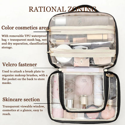 Multi-Compartment Toiletry Cosmetics Bag