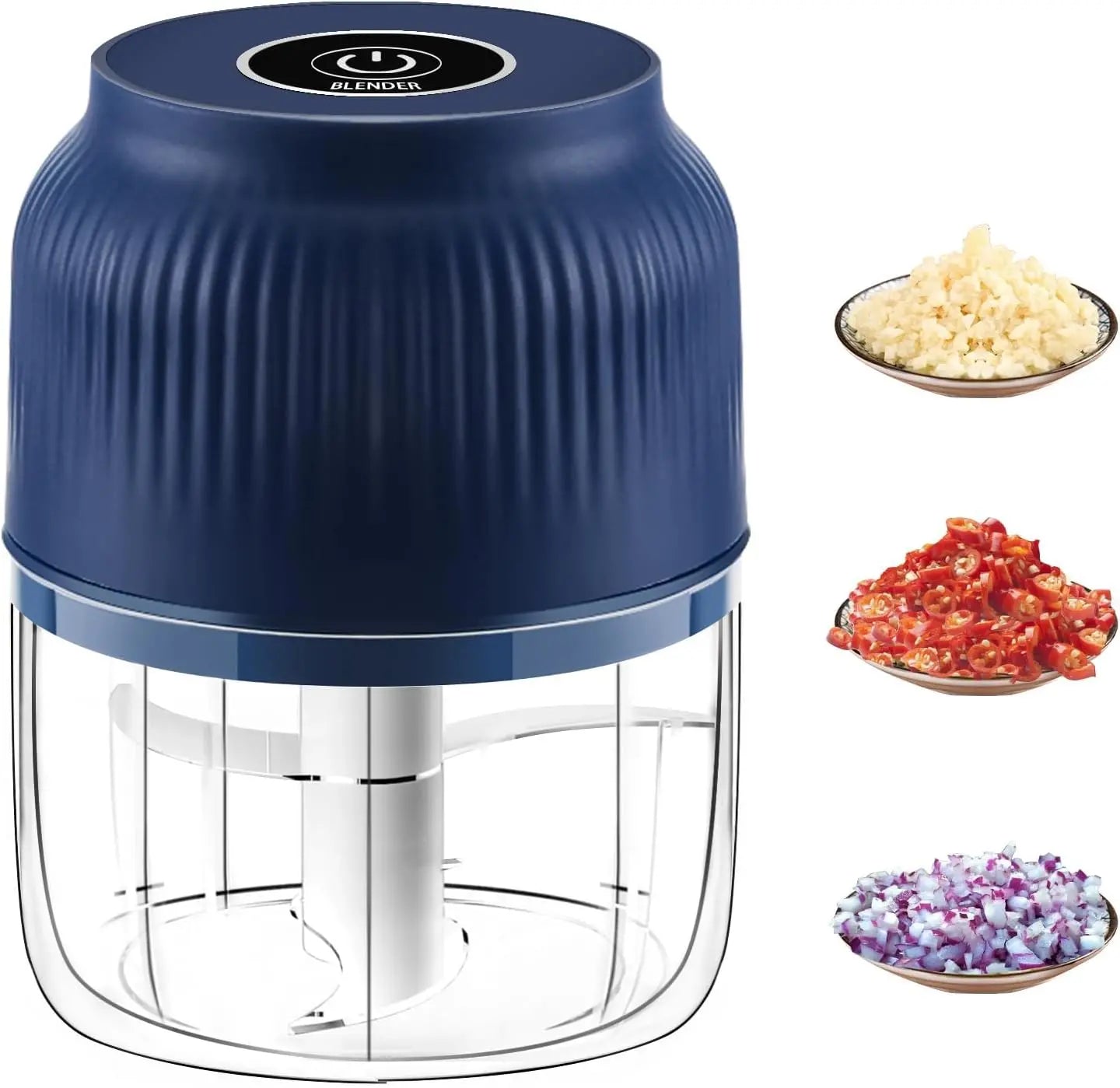 Electric Mini Food Chopper-300ml, 4-Blade Electric Processor