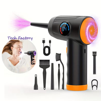 🎁Free Shipping⚡Compressed Air Duster, Electric Air Duster, 6000mAh Fast Charging, 50000 RPM 4 Speed Cordless Air Blower with LCD Display