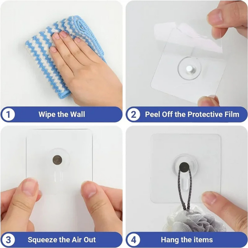 🎁Adhesive Screw Hooks - No Drill, No Damage, Holds 5kg | Wall, Tile & Glass detail view
