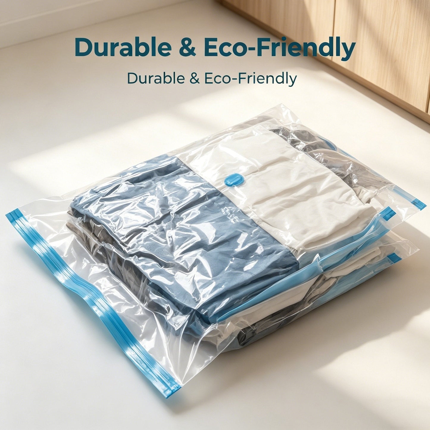 Travel Vacuum Storage Compression Bag Set – 8-Pack in 4 Sizes with Pump