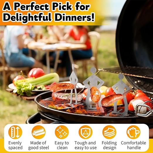 🍖Outdoor prankster Stainless Steel BBQ Sausage Holder-Buy 1 Free 1