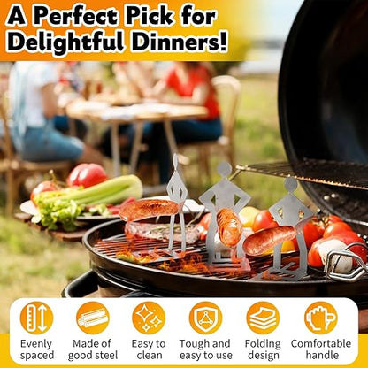 🍖Outdoor prankster Stainless Steel BBQ Sausage Holder-Buy 1 Free 1