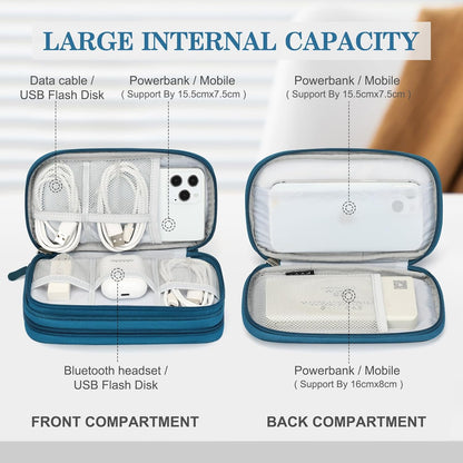 🔥Don’t Miss Out🔥Travel Cable Organizer Pouch, Double Layers All-in-One Storage Bag for Cord