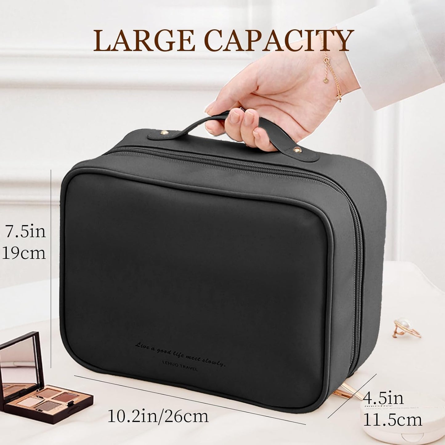 Multi-Compartment Toiletry Cosmetics Bag