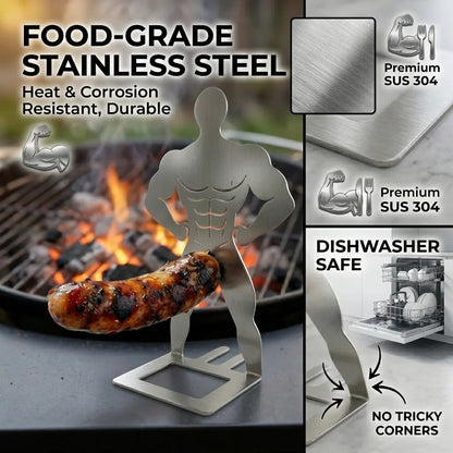 Stainless Steel Hot Dog Grilling Stand, Rust Resistant BBQ Sausage Holder Rack