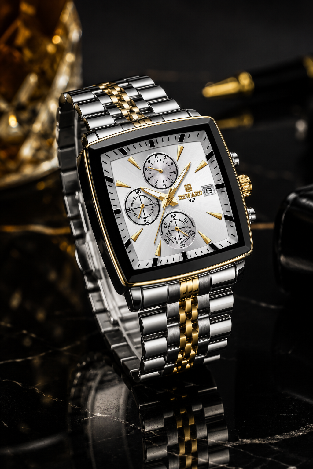 REWARD Prestige™ Men's Luxury Chronograph Watch | Waterproof Quartz & Luminous Dial