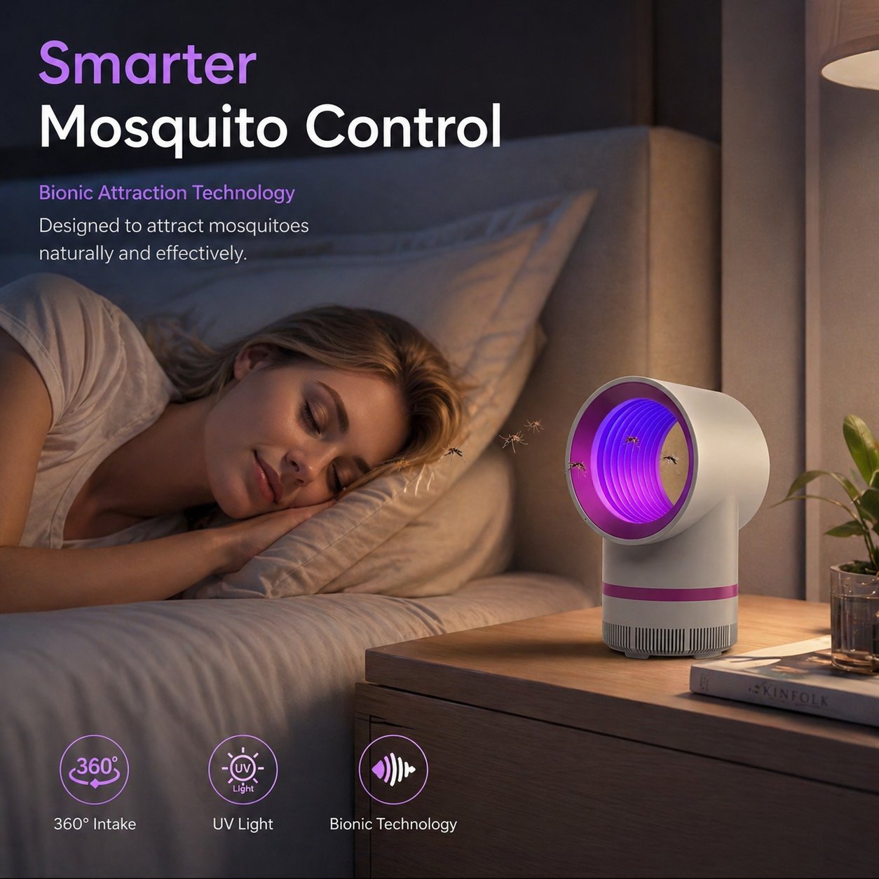 🦟 Indoor Household Mosquito Killer Lamp — Plug-in Suction-Type Mosquito Trap