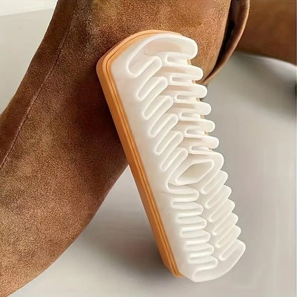 2-in-1 Suede Shoe Brush – TPR Crepe Bristles for Nubuck, Boots, Jackets & Leather Care