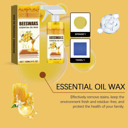 Beeswax Wood Polish Spray – Natural Shine, Anti-Dust, Non-Greasy for Furniture & Floors