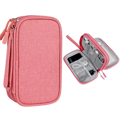 🔥Don’t Miss Out🔥Travel Cable Organizer Pouch, Double Layers All-in-One Storage Bag for Cord