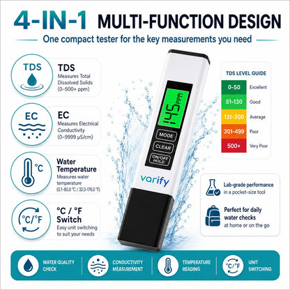 4-in-1 TDS Meter Digital Water Tester