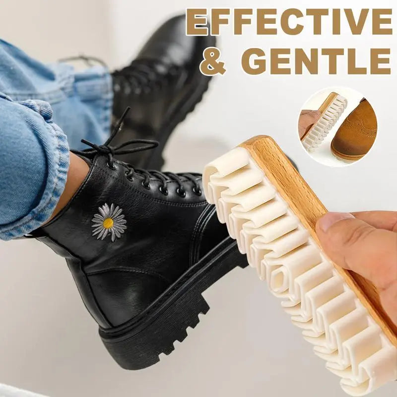 2-in-1 Suede Shoe Brush – TPR Crepe Bristles for Nubuck, Boots, Jackets & Leather Care