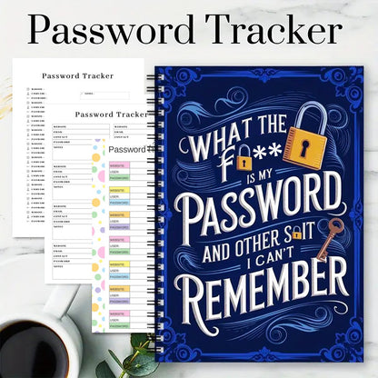 🔥Limited Time 46% Off✨📅Funny Password Notebook - Spiral Bound with Lock Icons & Funny Security Phrases✍️