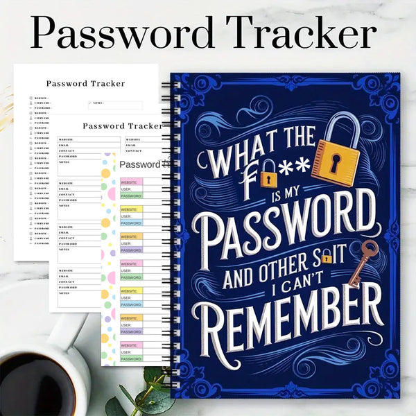 🔥Limited Time 46% Off✨📅Funny Password Notebook - Spiral Bound with Lock Icons & Funny Security Phrases✍️