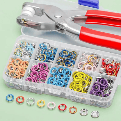 🔥HOT SALE 49% OFF✨100 pcs Invisible Colored Metal Buckle & Manual Pressure Pliers Kit
