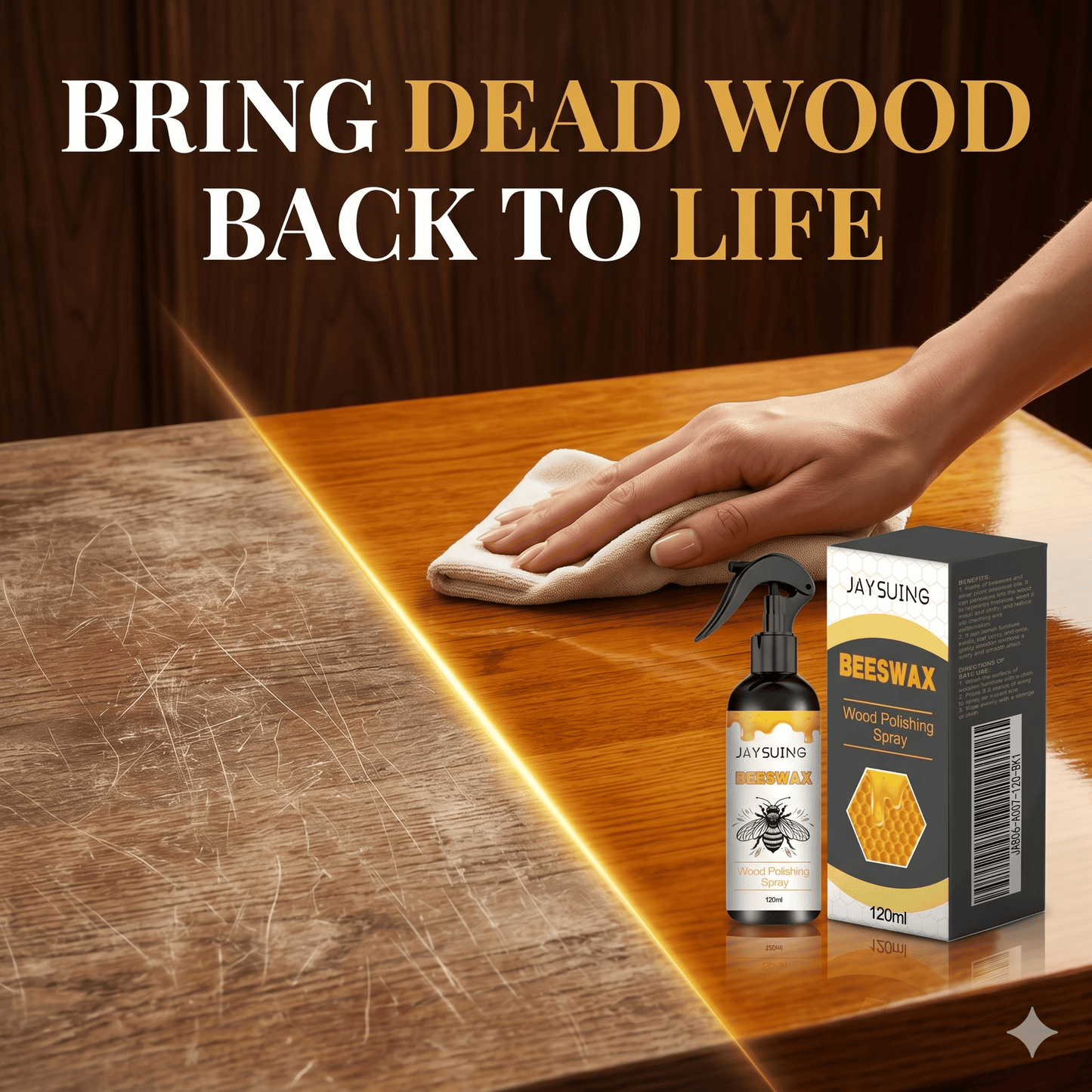 🔥Limited Time 66% Off✨🪵Beeswax Wood Polishing Spray