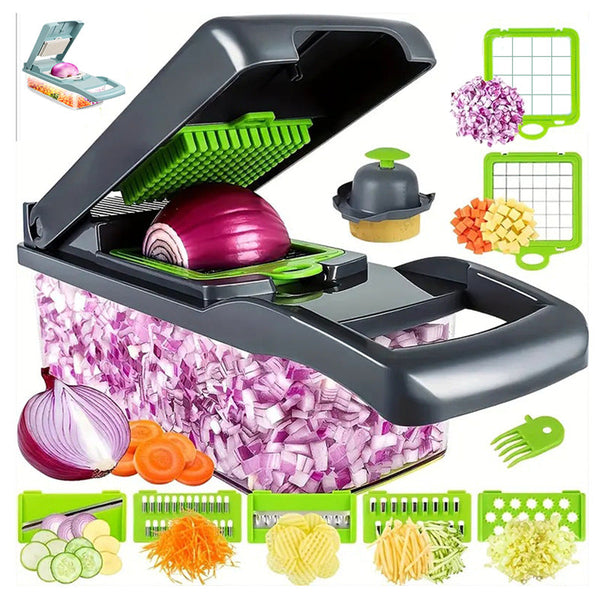 16-in-1 Premium Veggies Chopper – Effortless Vegetable & Fruit Preparation for Your Kitchen