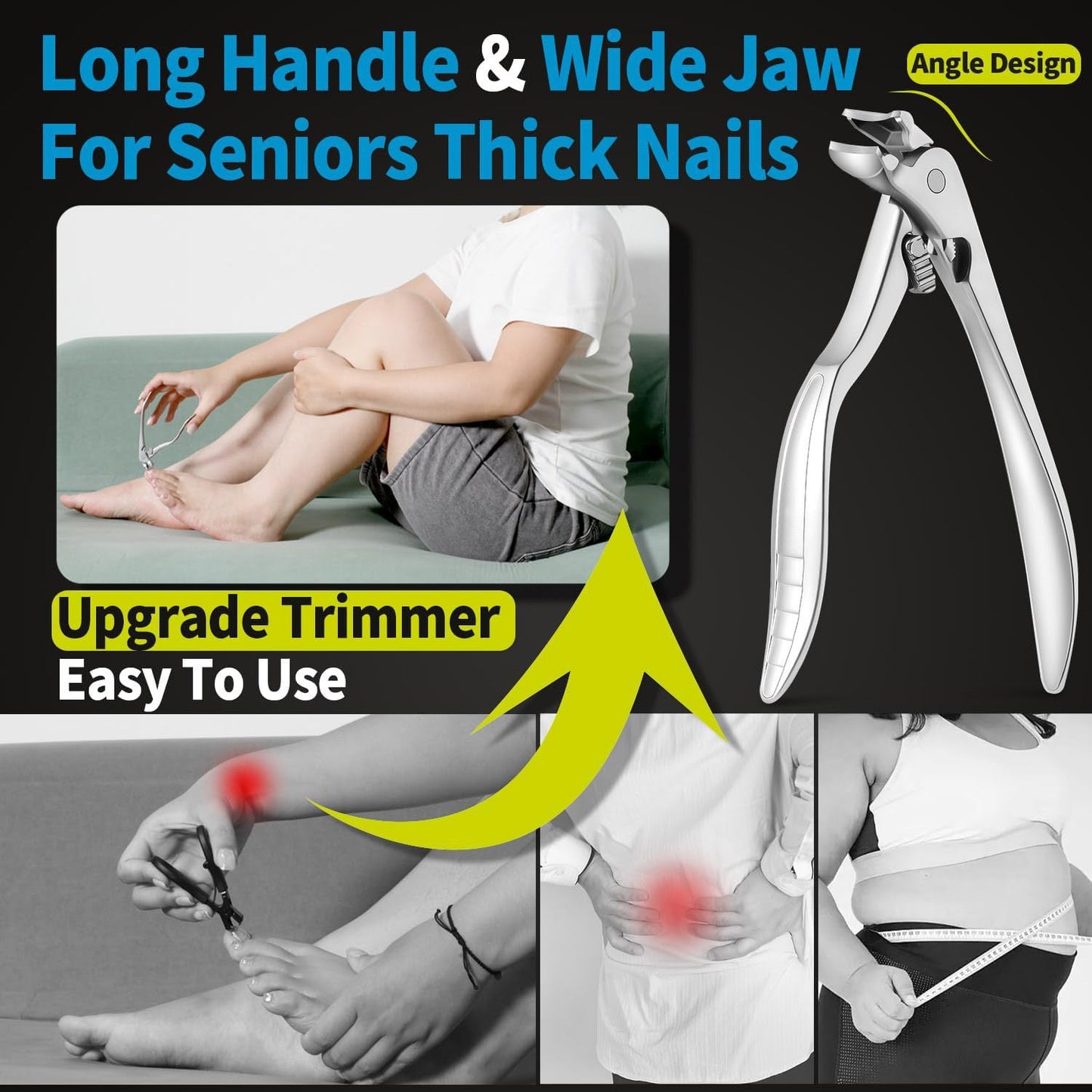 🏆Flash Sale⚡40K+ SOLD! ✂️ Curved Nail Clipper – Ergonomic & Easy for Seniors (2 PCS)🖤