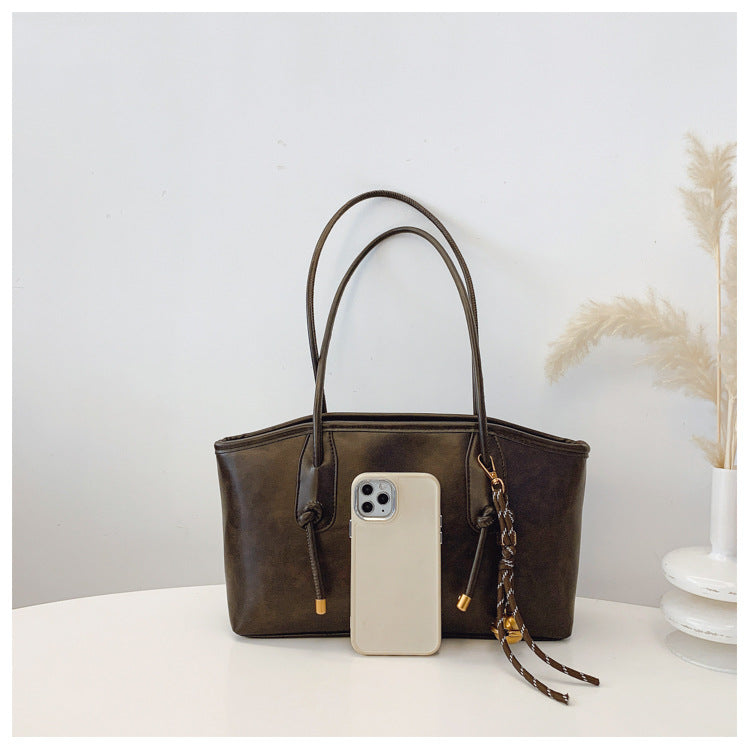 👝Women's Elegant Solid Color Large Capacity Shoulder Bag | Trendy Versatile Tote for Daily Commute & Casual Use