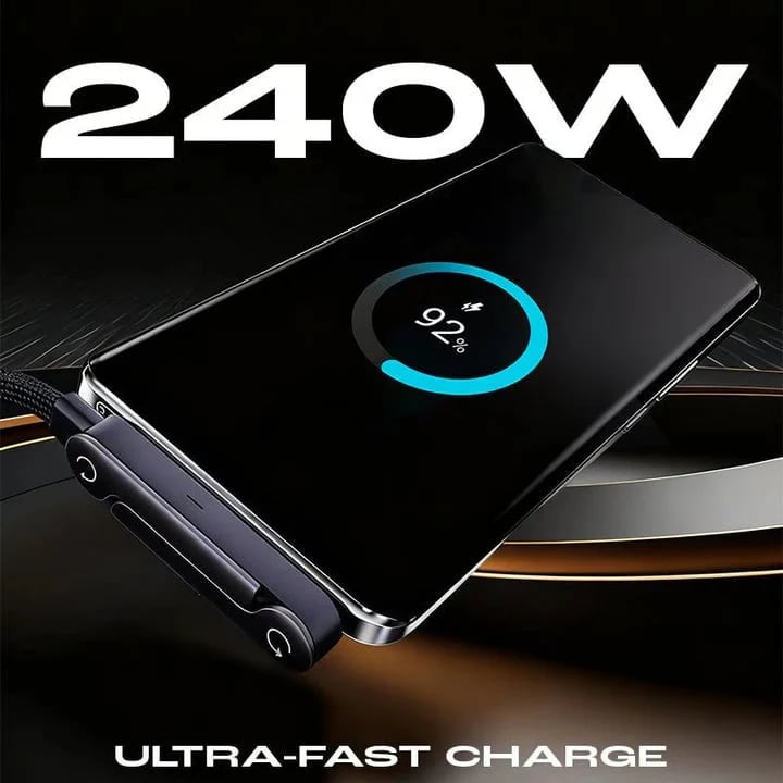 🔥Last Day 57% OFF - ⚡2-in-1 Invisible Holder Charger Cable – 240W Fast Charging Cord with Built-In Phone Stand detail view
