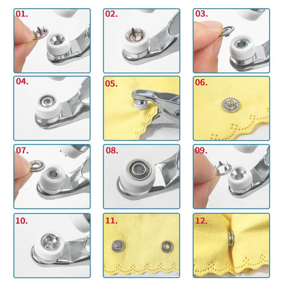 🔥HOT SALE 49% OFF✨100 pcs Invisible Colored Metal Buckle & Manual Pressure Pliers Kit