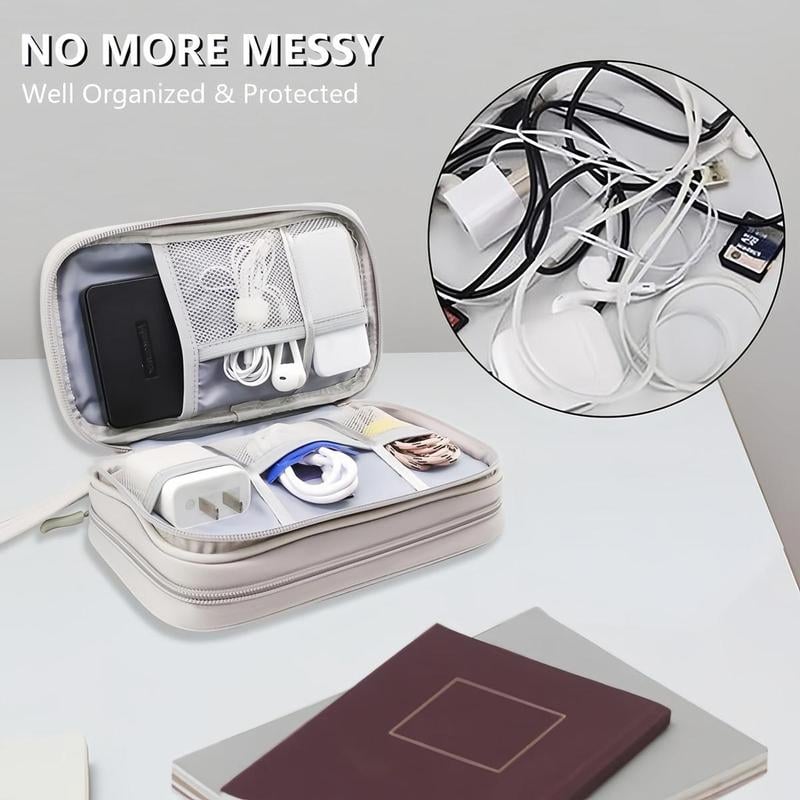 🔥Don’t Miss Out🔥Travel Cable Organizer Pouch, Double Layers All-in-One Storage Bag for Cord detail view