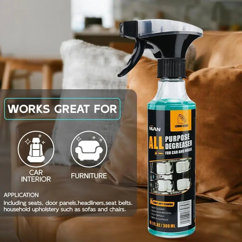 Multi-purpose Cleaning Spray - Heavy Duty Stain Remover for Car Interiors & Home Surfaces