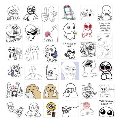 ✨Doodle Meme Sticker Book - 460 Hand Drawn Stickers for Journaling Express Your Mood & Internet Vibes