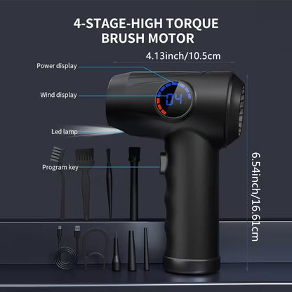 🎁Free Shipping⚡Compressed Air Duster, Electric Air Duster, 6000mAh Fast Charging, 50000 RPM 4 Speed Cordless Air Blower with LCD Display