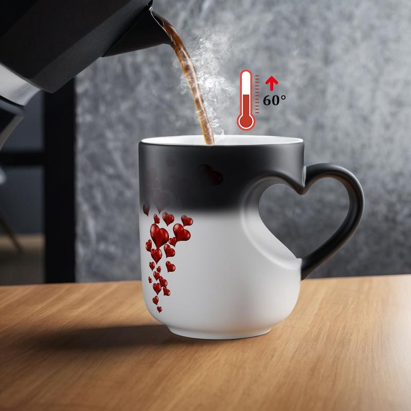 🔥Limited Time 52% Off✨Heart-Shaped Color Changing Magic Ceramic Mug detail view