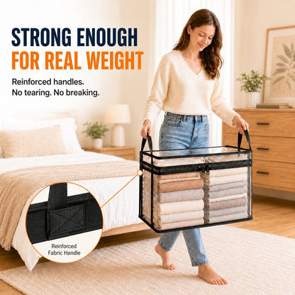 🌓Last Day 49% OFF📦Large Heavy-Duty Thick Plastic Clear Storage Bag for Clothes, Moving & Storage