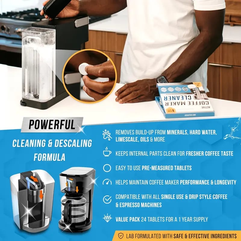 🔥2026 HOT SALE-49% OFF💦Coffee Machine Cleaner Descaler Tablets - 24 Count