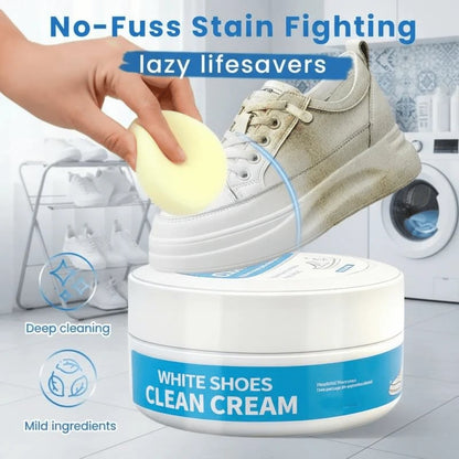 👟White Shoe Cleaner Cream | Multipurpose No-Wash Solid Comes with Sponge
