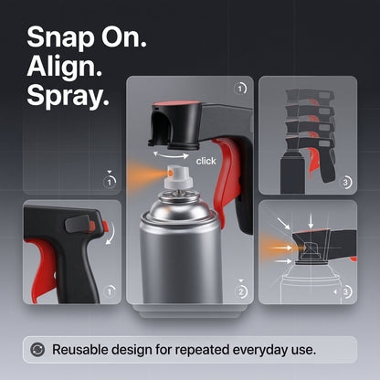 🔫Universal Professional Spray Can Handle - Ergonomic Aerosol Trigger Grip for DIY Painting, Car Refinishing, & Home Furniture Makeovers - Fits All Standard Cans